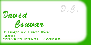 david csuvar business card