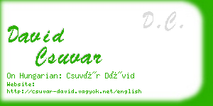 david csuvar business card